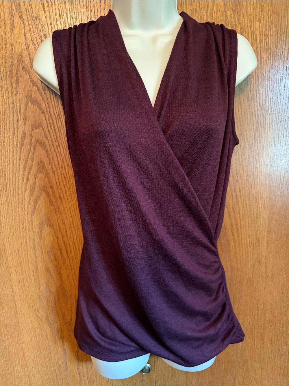 41 Hawthorn Sleeveless Surplice Camisole in Plum Wine